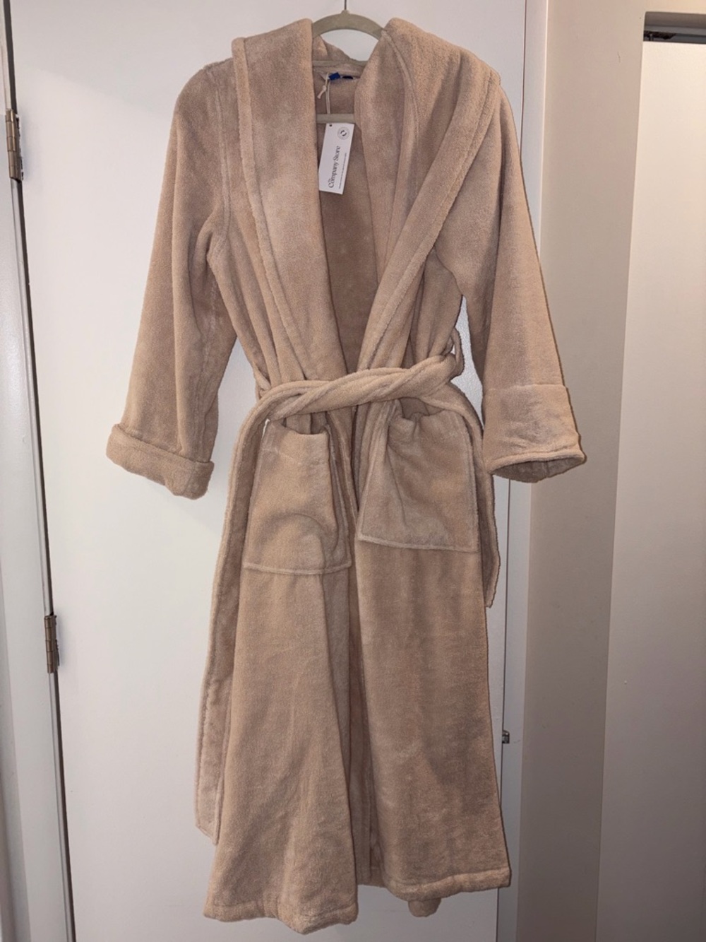 The Company Store 100% Turkish Cotton Women’s Long Robe, Color Buff, Size S, NWT